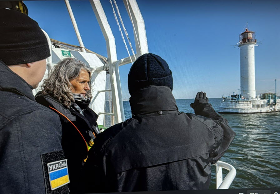 Kustbevakningens generaldirektör Lena Lindgren Schelin besöker Maritime Guard i Odessa.