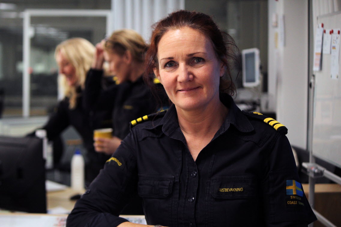 Hanna Bühler Adolfsson, vakthavande befäl på ledningscentralen.